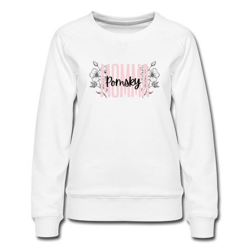 Pomsky Momma Floral Women’s Premium Sweatshirt - white